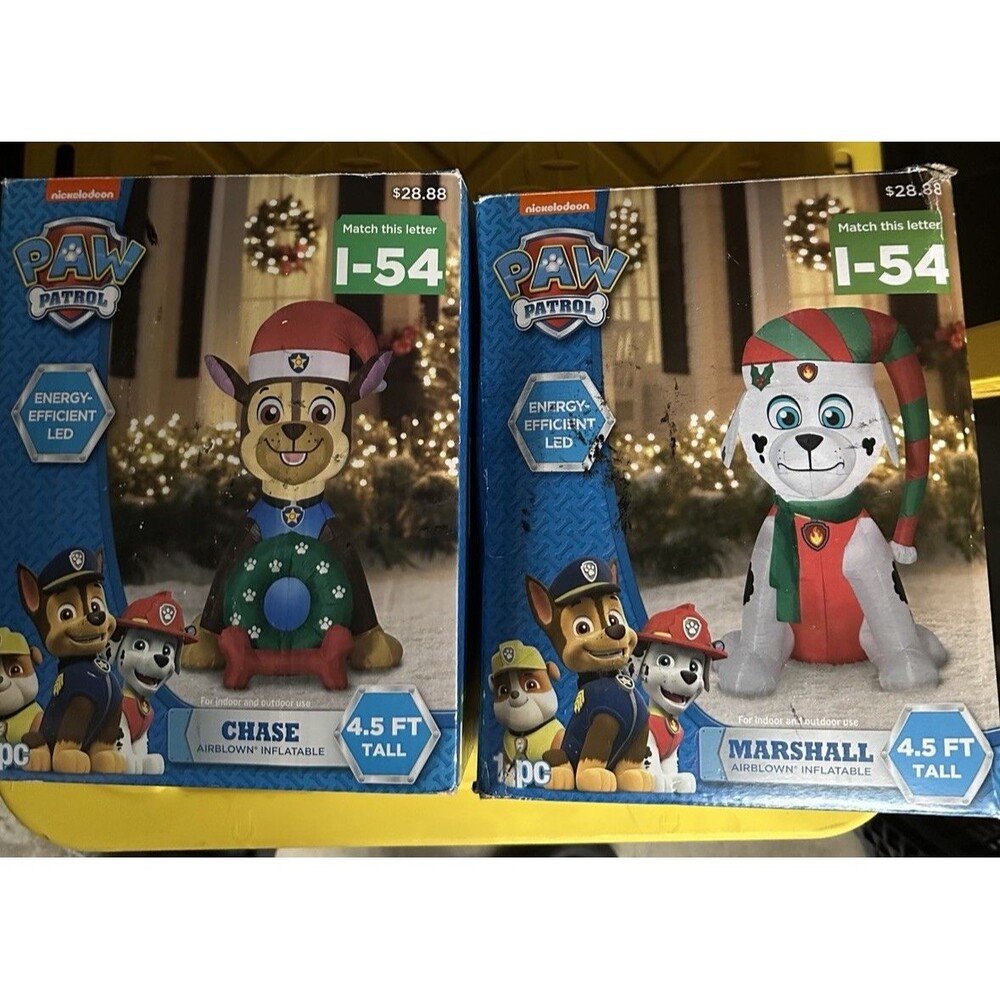 Nickelodeon Paw Patrol Christmas Inflatables Gemmy 2018 Chase And Marshall
